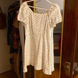 Loft black polka dot mini dress